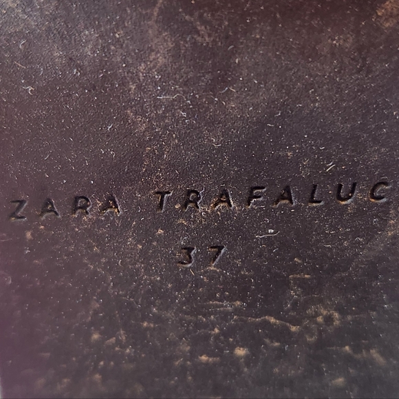 Zara Trafaluc Chunky Block Platform Heels Lace Up Faux Leather Boots Size 6.5 - Picture 13 of 13